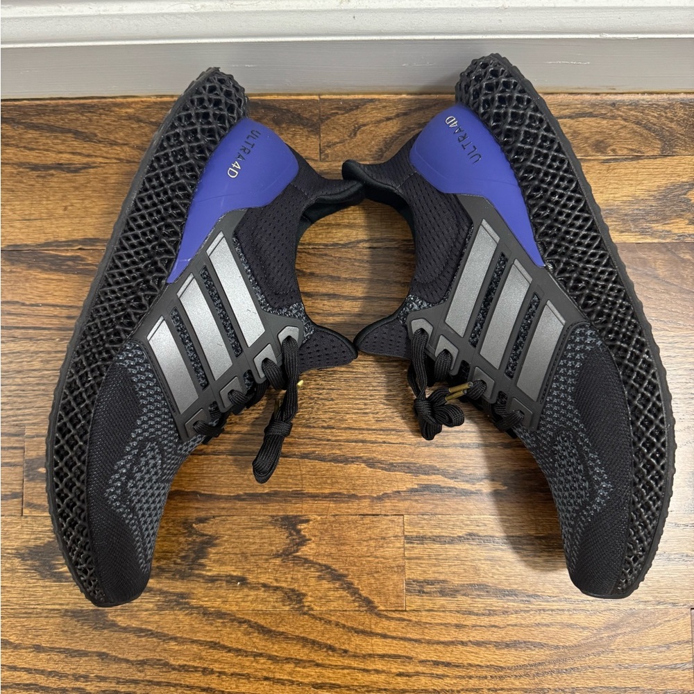 Adidas Ultra 4D Black Purple Sneakers Size 10.5